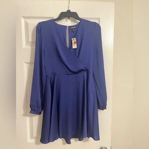 Express Women's Elegant Purple Long Sleeve Dress
